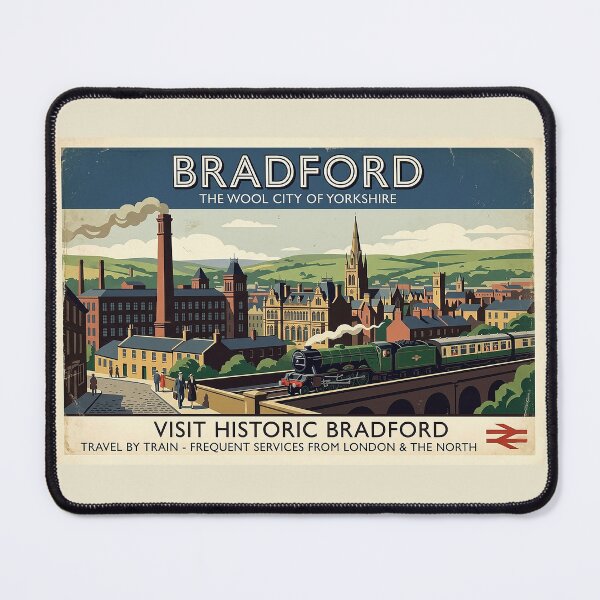 Item preview, Visit Historic Bradford - The Wool City Vintage Poster designed and sold by ArtworkNorth.