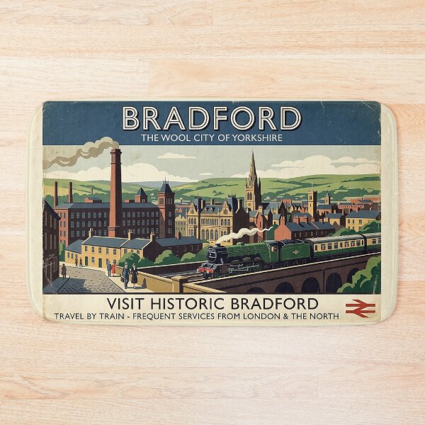Item preview, Visit Historic Bradford - The Wool City Vintage Poster designed and sold by ArtworkNorth.