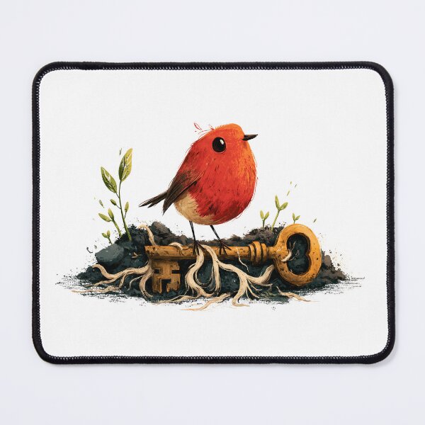 Item preview, Secret Garden Robin With Golden Key Art designed and sold by Fenay Designs.