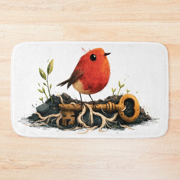 Item preview, Secret Garden Robin With Golden Key Art designed and sold by Fenay Designs.
