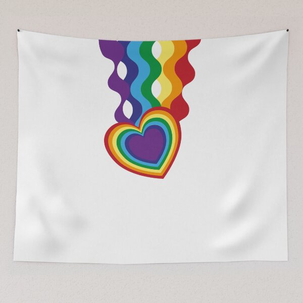 Item preview, 70s Retro Rainbow Heart - Colorful Geometric Line Art designed and sold by SolutionsArt.
