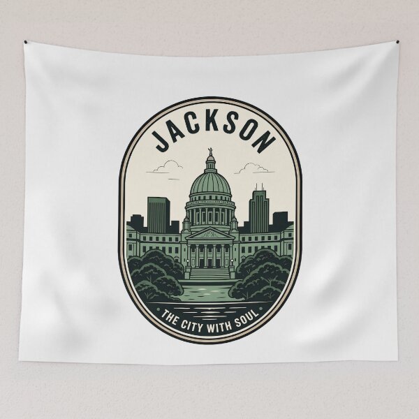 Item preview, Jackson Mississippi State Capitol Vintage Travel Badge designed and sold by k3rstman1.