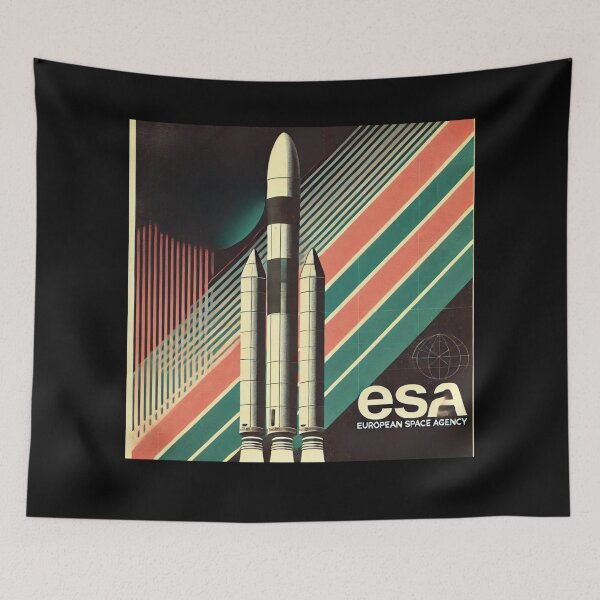 Item preview, European Space Agency Inspired Retro Space Exploration Emblem Design designed and sold by TEEJAMBOREE.