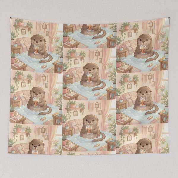 Item preview, Pretending Everything is Fine Cute Otter Burnout designed and sold by SoftAuraStudi0.