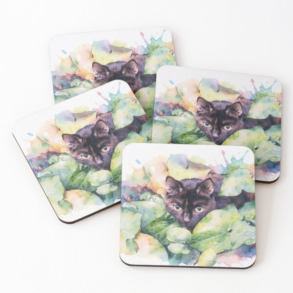 Item preview, Black Cat in Watercolor designed and sold by tomorrowsart.