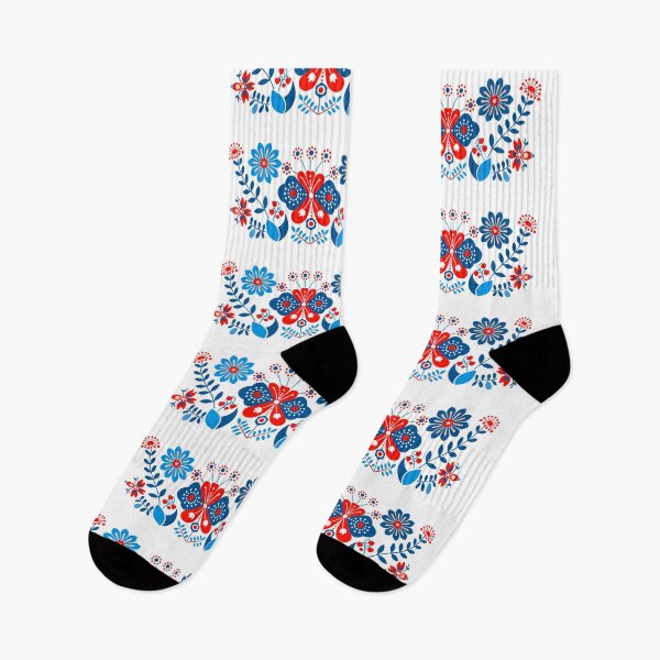 Item preview, Copy of Scandinavian-inspired folk art blue and red designed and sold by xiao xuans.
