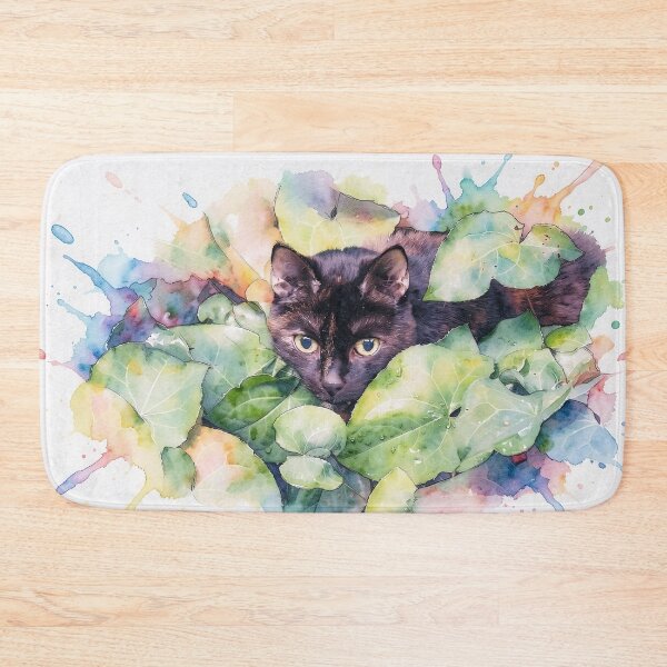 Artikelvorschau, Schwarze Katze in Aquarell entworfen und verkauft von tomorrowsart.