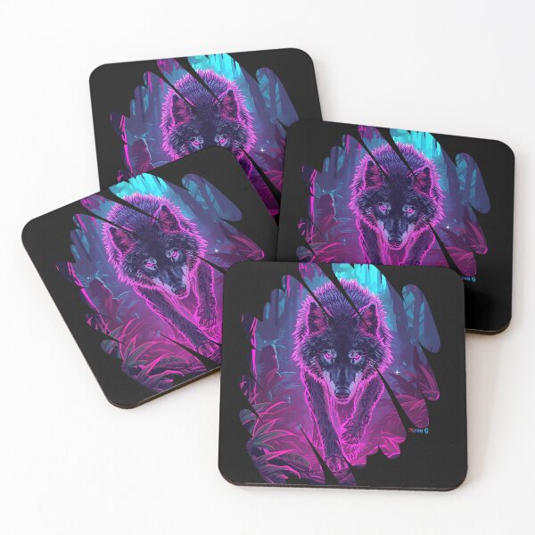 Item preview, Wolf prowling a neon jungle in Augmented reality 7 designed and sold by Neon G.