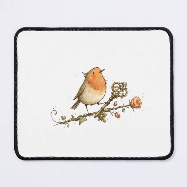 Item preview, Secret Garden Robin Key Branch Floral Art designed and sold by Fenay Designs.