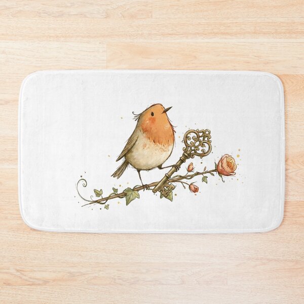 Item preview, Secret Garden Robin Key Branch Floral Art designed and sold by Fenay Designs.