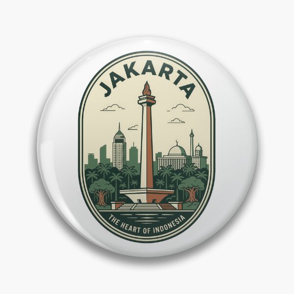 Item preview, Jakarta Indonesia National Monument Vintage Travel Badge designed and sold by k3rstman1.