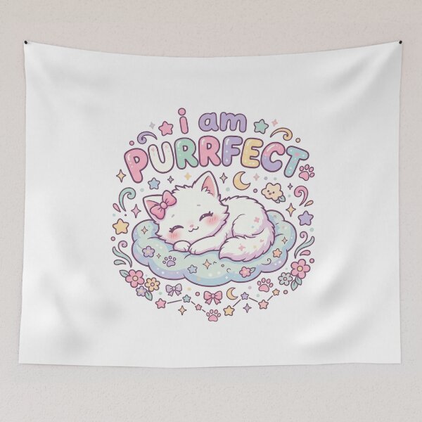 Item preview, I Am Purrrfect Cute Sleeping Cat Pastel designed and sold by Shirt-Otakus.