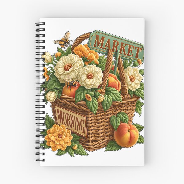 Item preview, Morning Market Basket with Flowers and Peaches designed and sold by Marcikart.