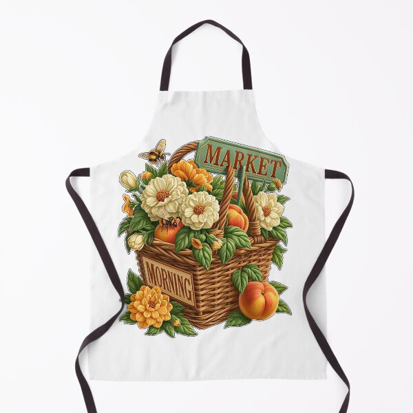 Item preview, Morning Market Basket with Flowers and Peaches designed and sold by Marcikart.