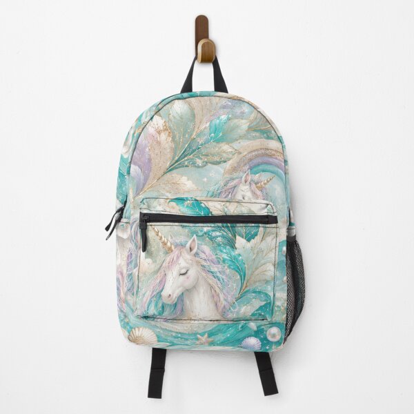 Item preview, Unicorn and rainbow pattern teal designed and sold by Heaven1111.