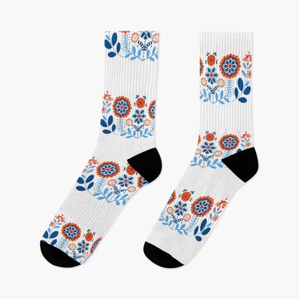 Item preview, Scandinavian-inspired folk art blue and red designed and sold by xiao xuans.