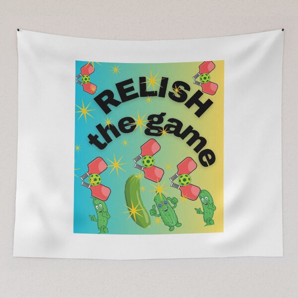 Item preview, Relish The Game Funny Pickleball Pickle Pun Sport Art Print designed and sold by Extremeallie.
