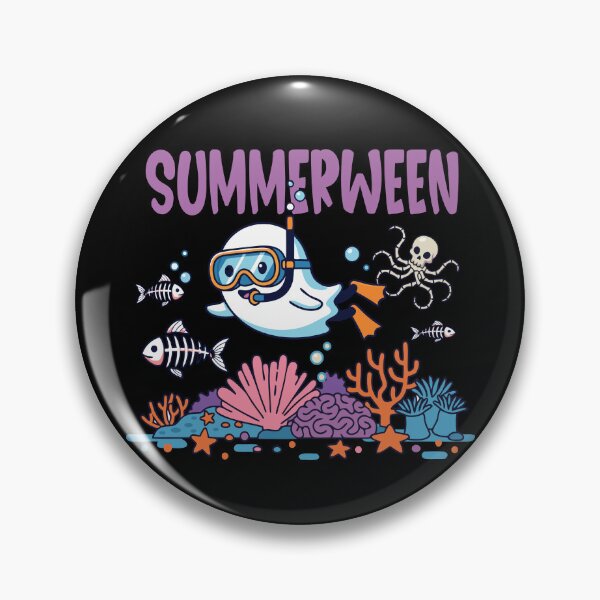 Item preview, Summerween Funny Ghost Halloween spooky snorkeling  designed and sold by Colorfulman.