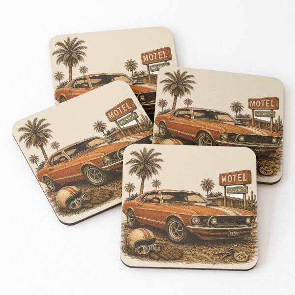 Item preview, Vintage Muscle Car Retro Roadside Vibes designed and sold by BeaVibes.