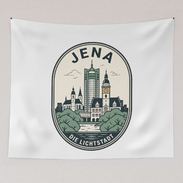 Item preview, Jena Germany Die Lichtstadt Retro Travel Emblem designed and sold by k3rstman1.