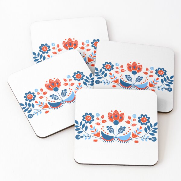 Item preview, Copy of Scandinavian-inspired folk art blue and red designed and sold by xiao xuans.