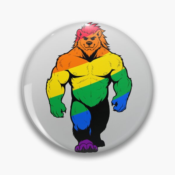 Item preview, Muscular Furry Bara Bear LGBTQ Pride designed and sold by BlueBullBazaar.
