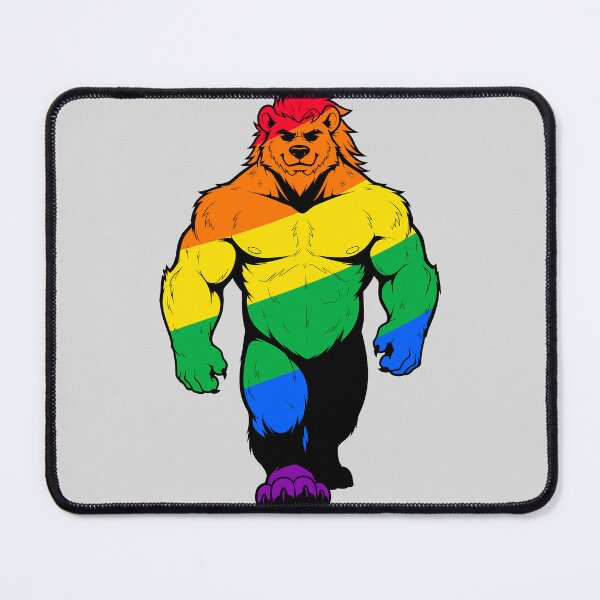 Item preview, Muscular Furry Bara Bear LGBTQ Pride designed and sold by BlueBullBazaar.