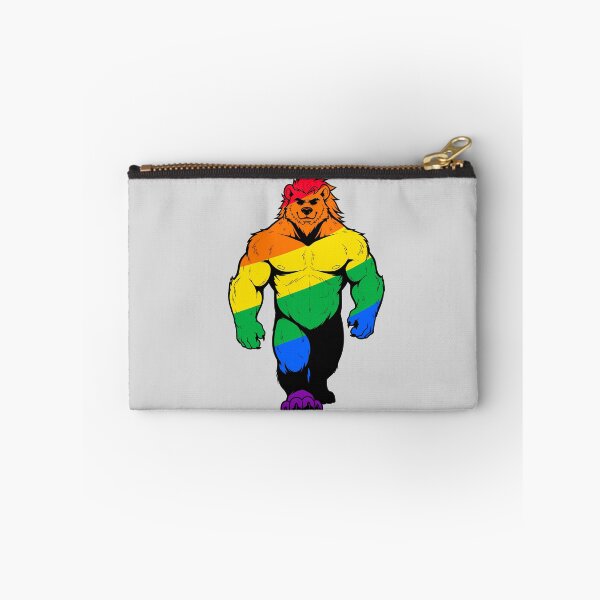 Item preview, Muscular Furry Bara Bear LGBTQ Pride designed and sold by BlueBullBazaar.