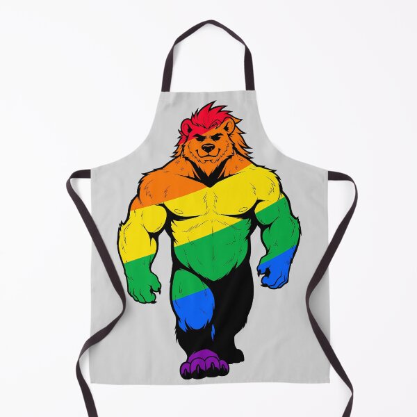 Item preview, Muscular Furry Bara Bear LGBTQ Pride designed and sold by BlueBullBazaar.