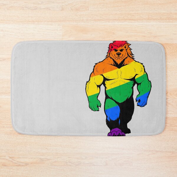 Item preview, Muscular Furry Bara Bear LGBTQ Pride designed and sold by BlueBullBazaar.