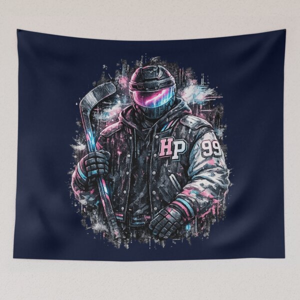 Item preview, yber Hockey Futuristic Varsity Streetwear Shirt designed and sold by EchoPrint Co..