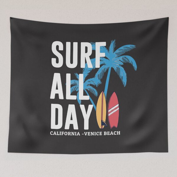 Item preview, Surf All Day Venice Beach California Vintage Surfboard designed and sold by designerr23 ⭐⭐⭐⭐⭐.