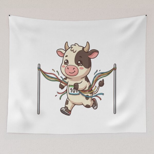 Item preview, Cute Cow Running Finish Line designed and sold by Ella_Sketch.