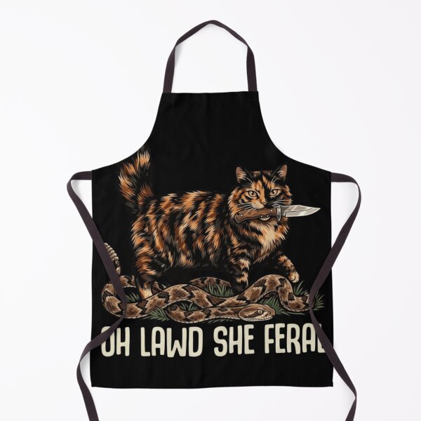 Item preview, Oh Lawd She Feral - Funny Tortoiseshell Cat with Knife Meme designed and sold by haitrieuic96.