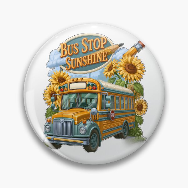Item preview, Bus Stop Sunshine School Bus and Sunflowers designed and sold by Marcikart.