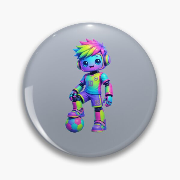Item preview, Neon Soccer Robot Boy – Kawaii Futuristic Football Player designed and sold by Aimetoi.