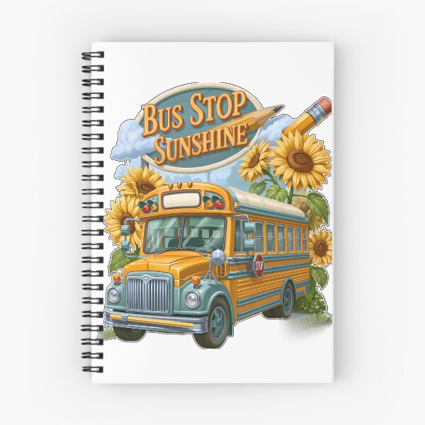 Item preview, Bus Stop Sunshine School Bus and Sunflowers designed and sold by Marcikart.