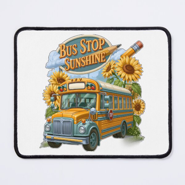 Item preview, Bus Stop Sunshine School Bus and Sunflowers designed and sold by Marcikart.