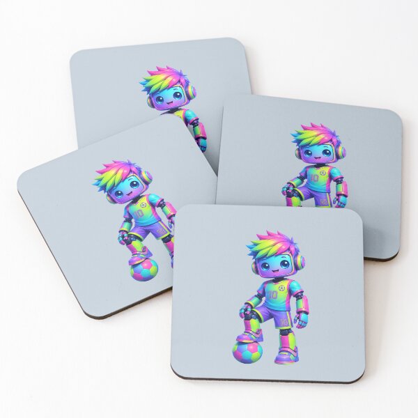 Item preview, Neon Soccer Robot Boy – Kawaii Futuristic Football Player designed and sold by Aimetoi.