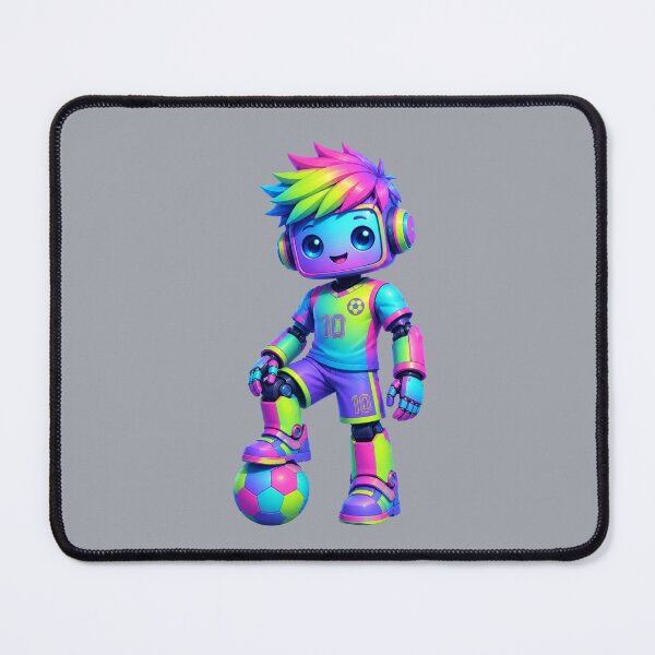 Item preview, Neon Soccer Robot Boy – Kawaii Futuristic Football Player designed and sold by Aimetoi.
