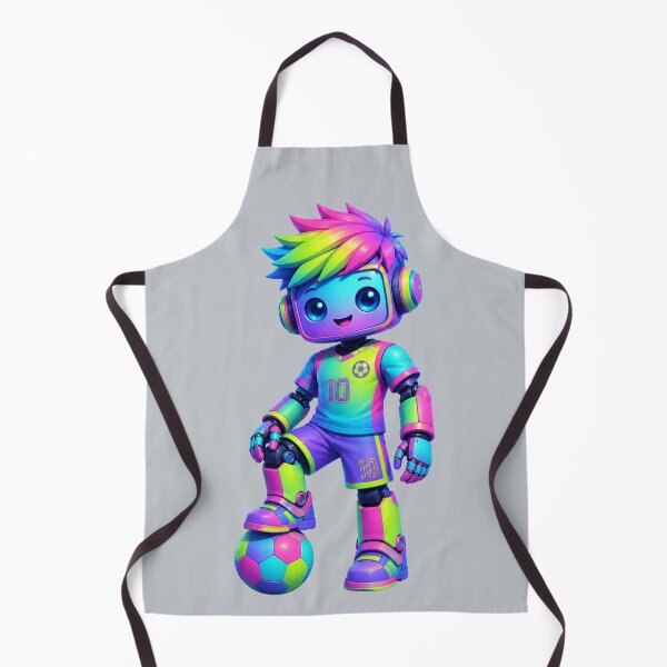 Item preview, Neon Soccer Robot Boy – Kawaii Futuristic Football Player designed and sold by Aimetoi.