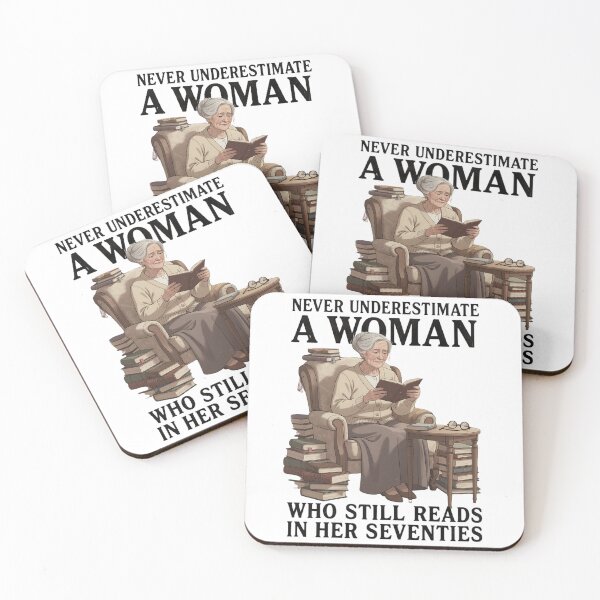 Item preview, Never Underestimate A Woman Who Still Reads in Her Seventies - Grandma Book Lover designed and sold by CutOutIdols.