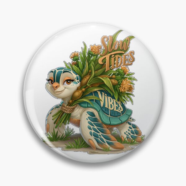 Item preview, Slow Tides Vibes Cute Sea Turtle designed and sold by Marcikart.