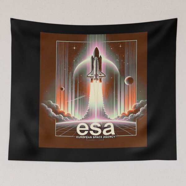 Item preview, European Space Agency Inspired Retro Space Exploration Emblem Design designed and sold by TEEJAMBOREE.