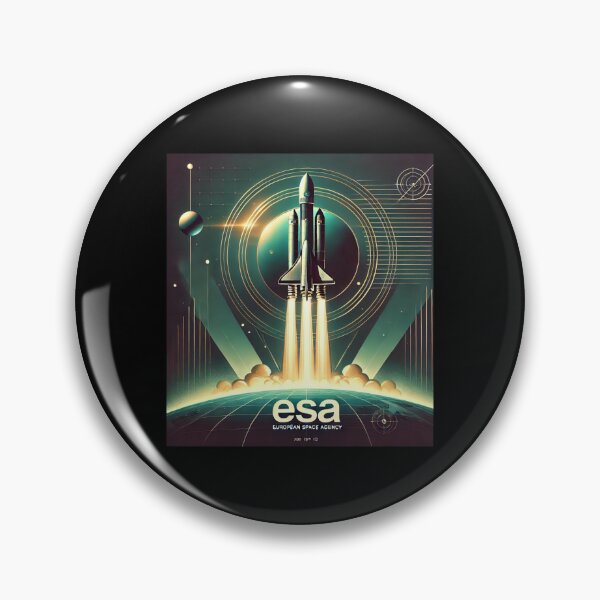 Item preview, European Space Agency Inspired Retro Space Exploration Emblem Design designed and sold by TEEJAMBOREE.