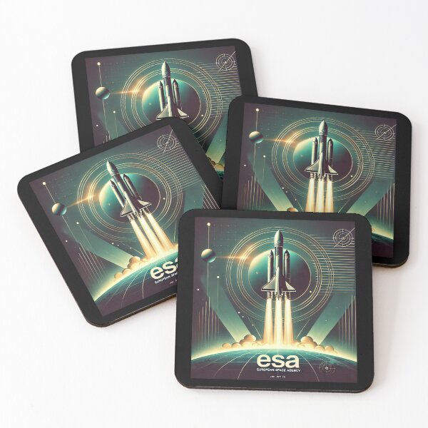 Item preview, European Space Agency Inspired Retro Space Exploration Emblem Design designed and sold by TEEJAMBOREE.