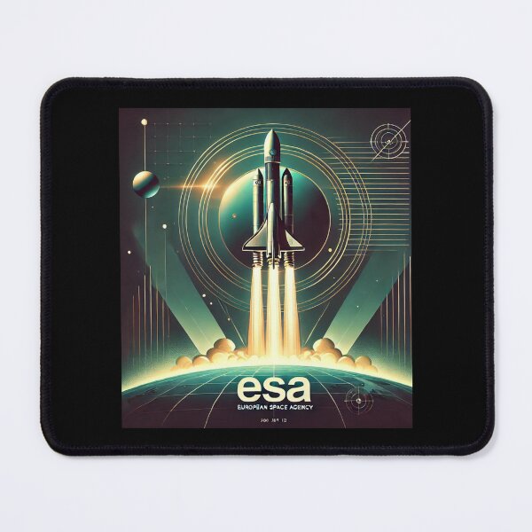 Item preview, European Space Agency Inspired Retro Space Exploration Emblem Design designed and sold by TEEJAMBOREE.