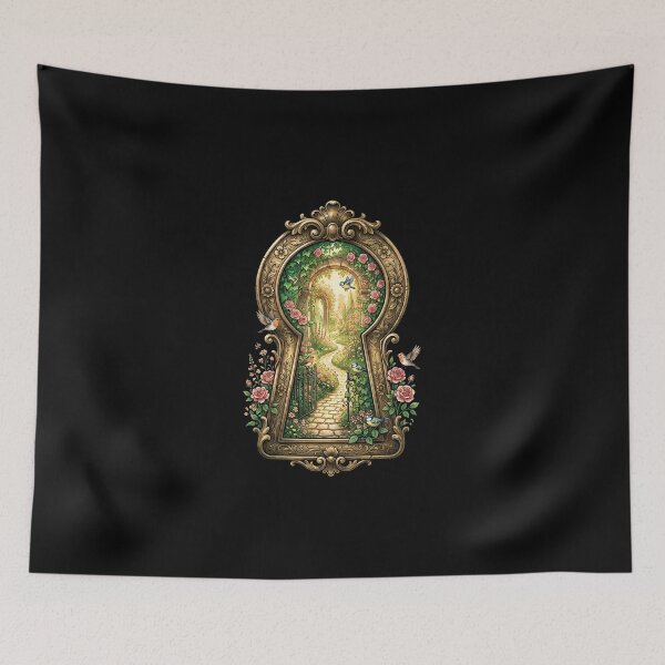 Item preview, Secret Garden Keyhole Rose Garden Fantasy Art designed and sold by Fenay Designs.