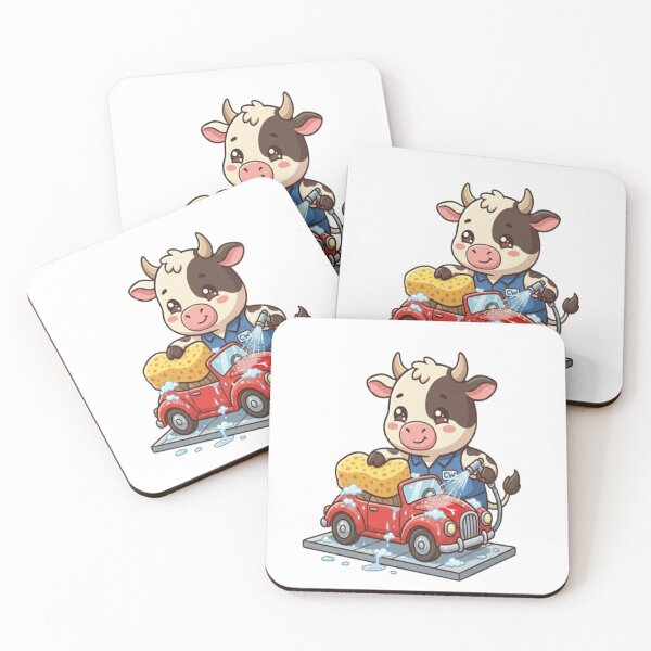 Item preview, Cute Cow Washing Red Car designed and sold by Ella_Sketch.