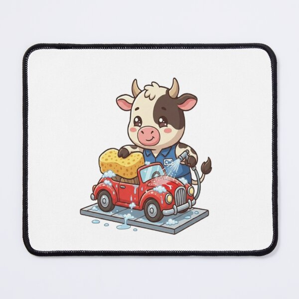 Item preview, Cute Cow Washing Red Car designed and sold by Ella_Sketch.